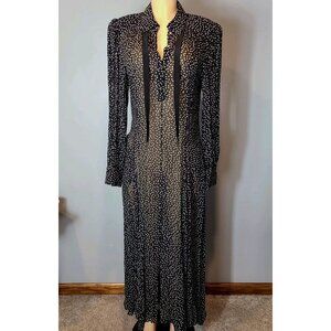 Dorothee Schumacher Maxi Dress Black Polka Dot Sheer Romantic Victorian M Paris
